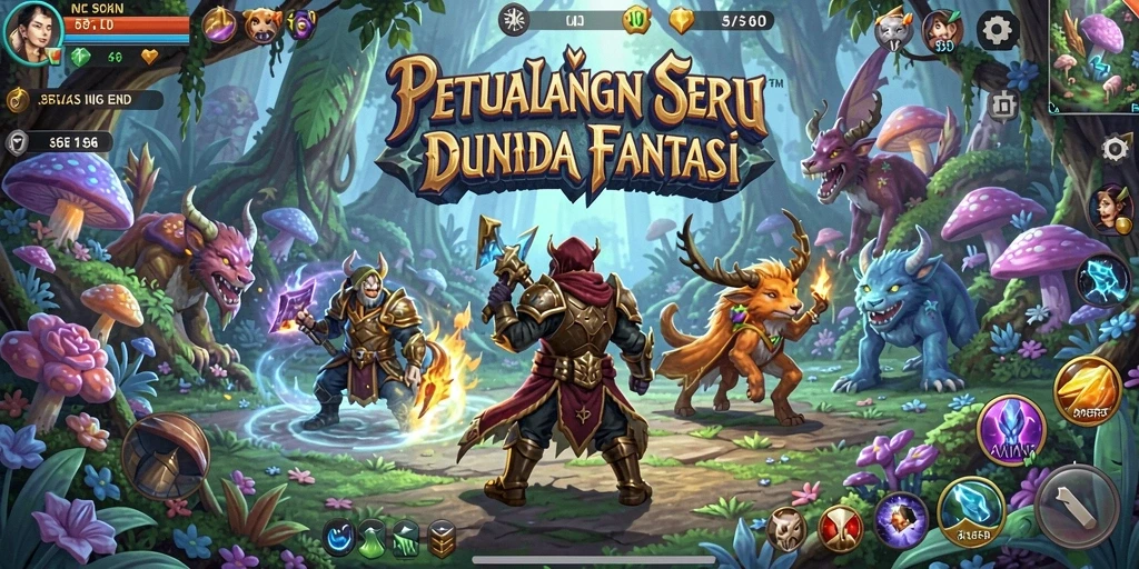 Gameplay petualangan seru dalam 66D dengan dunia yang berwarna-warni.