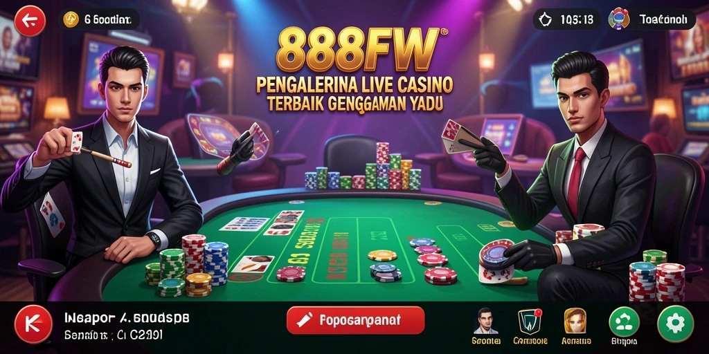 Tangkapan layar gameplay Live Casino dari 888FW yang mendebarkan.