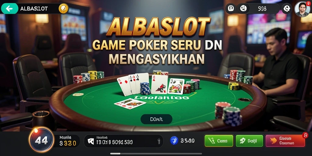 Tampilan menarik gameplay poker di ALBASLOT.