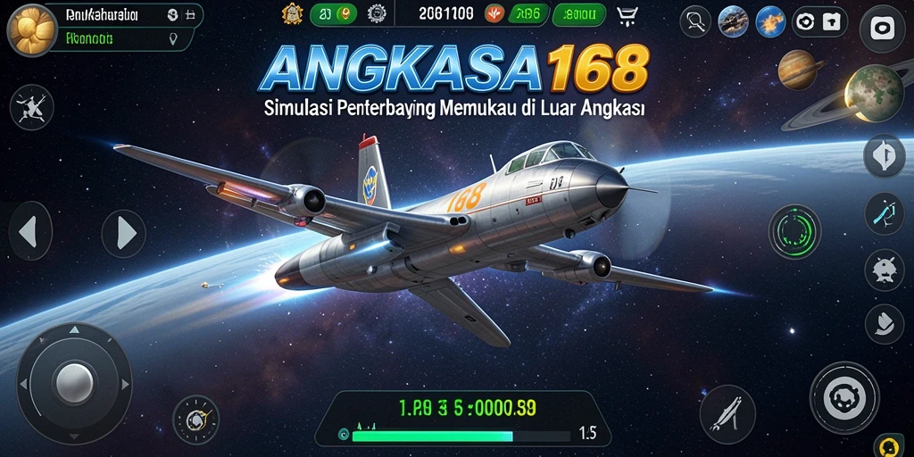 Tampilan gameplay mendebarkan di luar angkasa dalam ANGKASA168.