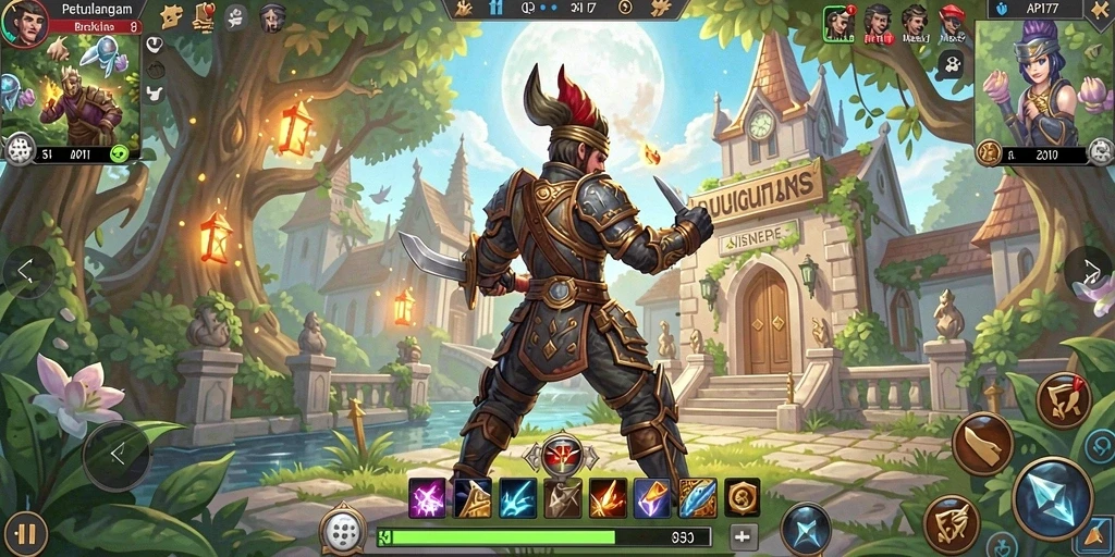 Tampilan screenshot API77 yang menunjukkan pertempuran seru dalam RPG.