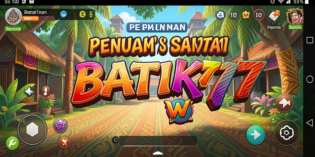 Tampilan menarik dari gameplay BATIK77 dengan motif batik yang cerah.