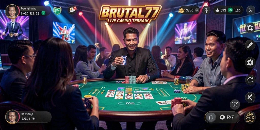 Tampilan menarik saat bermain Live Casino di BRUTAL77