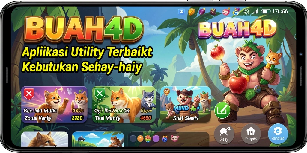 Tampilan aplikasi BUAH4D dengan fitur Utility yang menarik.