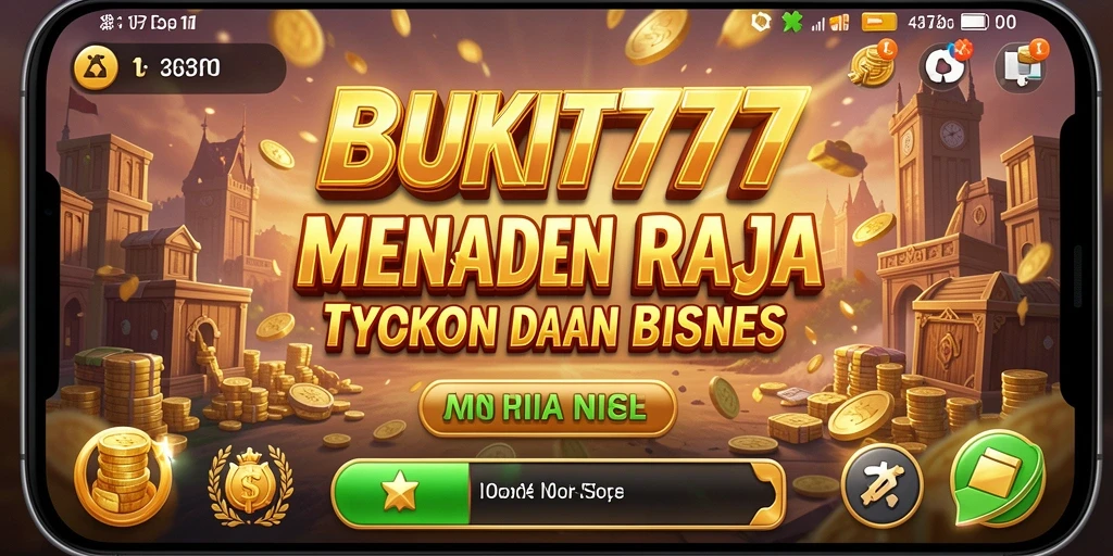 Tangkapan layar utama BUKIT777 menampilkan gameplay seru simulasi bisnis.
