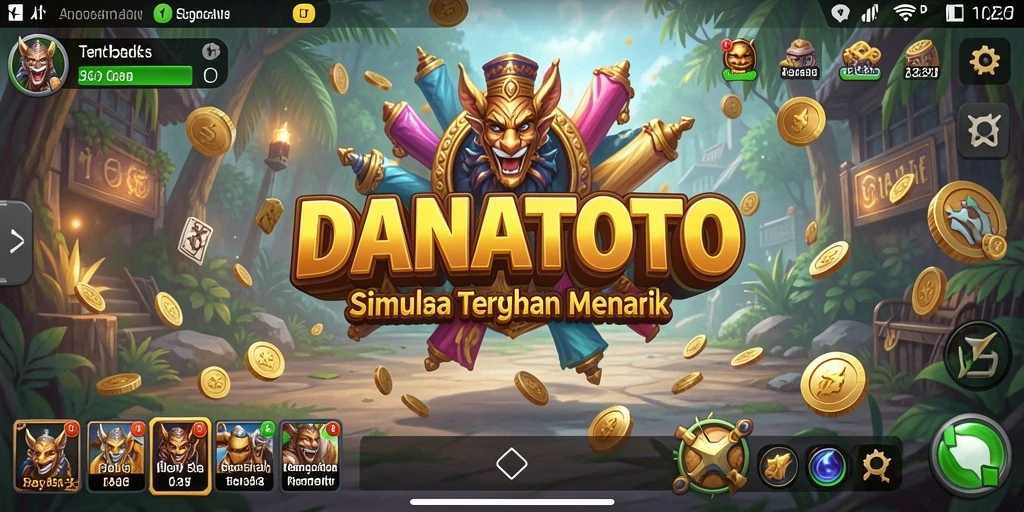 Screenshot utama DANATOTO menunjukkan gameplay simulasi yang realistis.