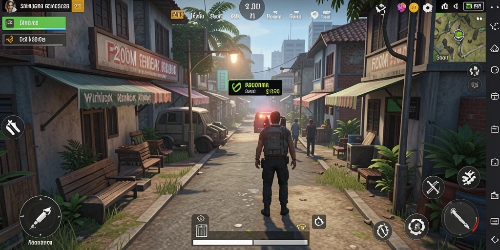 Screenshot utama F200M menampilkan gameplay yang menarik dan interaksi karakter.