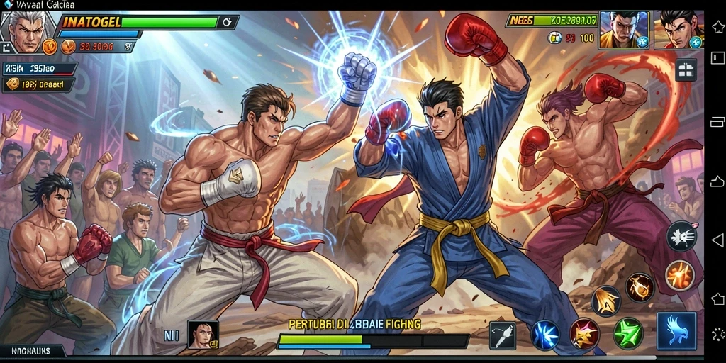 Tampilan gameplay seru di arena pertarungan INATOGEL.