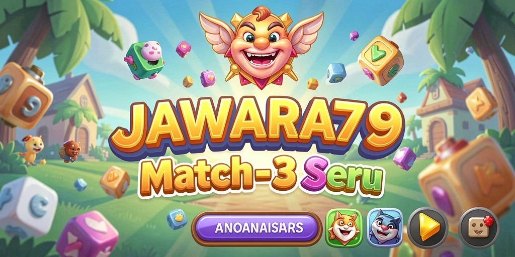Screenshot utama JAWARA79 menampilkan gameplay seru dan colorful.