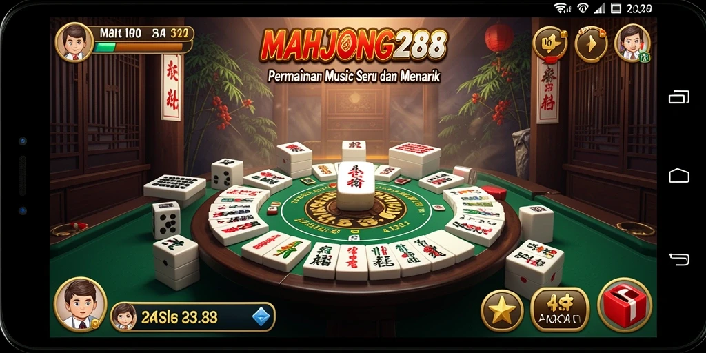 Screenshot gameplay <strong>MAHJONG288</strong> menampilkan interaksi seru dengan musik.