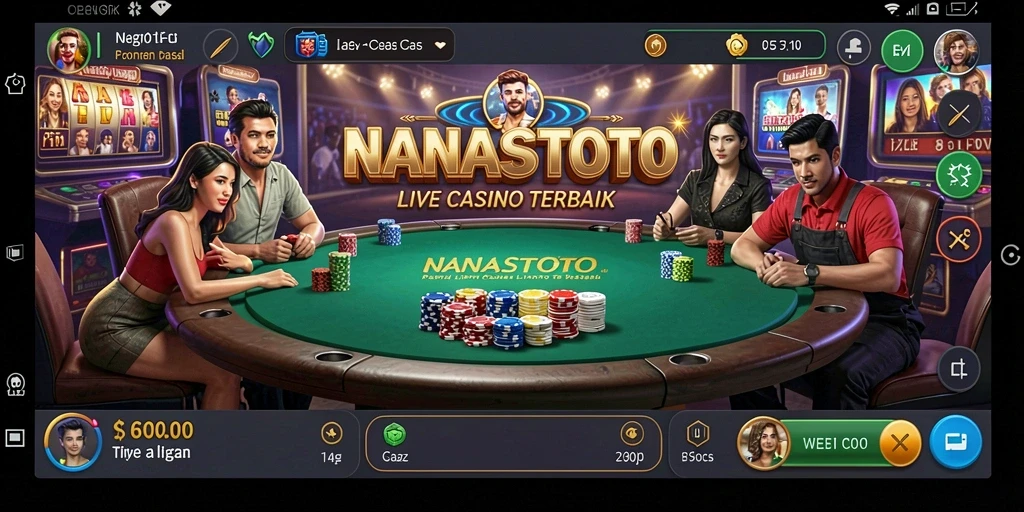 Tampilan gameplay Live Casino NANASTOTO yang menarik dan interaktif.