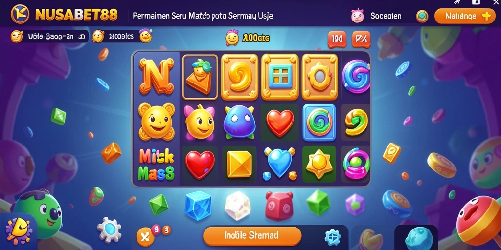Tampilan gameplay NUSABET88 yang penuh warna dan seru.