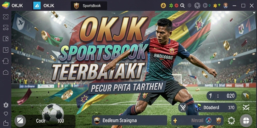 Tangkapan layar gameplay aplikasi Sportsbook OKJK yang menampilkan taruhan langsung.