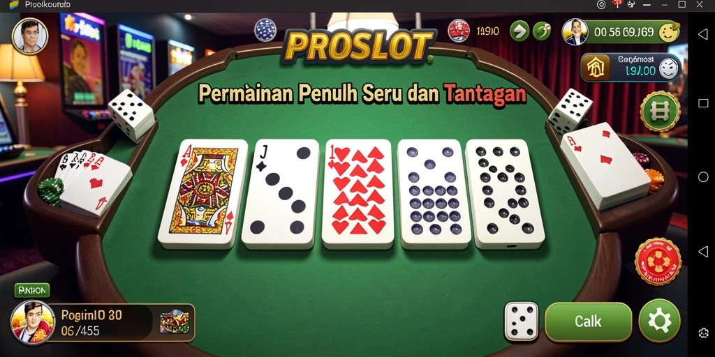 Tampilan gameplay seru dari PROSLOT dengan kartu Domino.