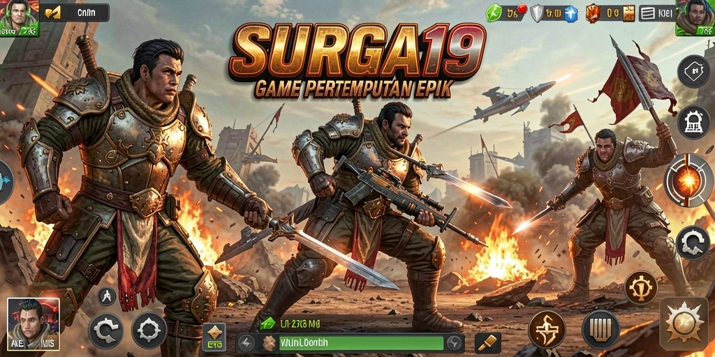 Tampilan gameplay <strong>SURGA19</strong> yang mengasyikkan dengan strategi pertempuran.