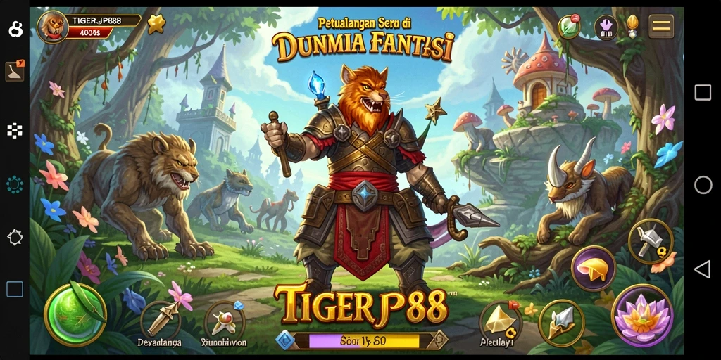 Tampilan seru gameplay TIGERJP88 saat menjelajahi dunia petualangan.