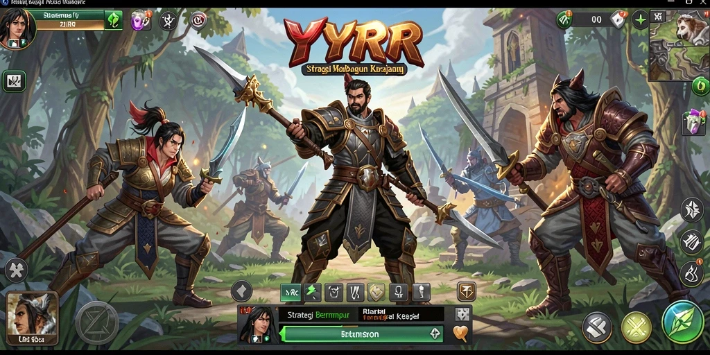 Tampilan gameplay YYRR menunjukkan aksi strategi dan pembangunan yang mendebarkan.